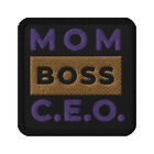 Mom Boss CEO Embroidered Iron On, Sew On Patch | Woman Entrepreneur Patch