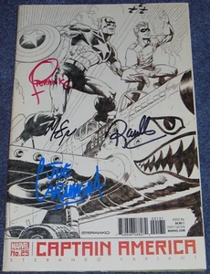 CAPTAIN AMERICA #25 VARIANT~SIGNED STERANKO~SPENCER~ROSENBERG~MARVEL COMICS~COA - Picture 1 of 9