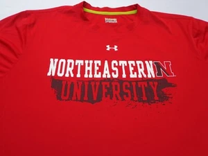Northeastern Huskies Red T Shirt Under Armour 'Green' Heat Gear 2XL Loose - Picture 1 of 7