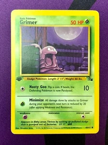 Pokémon Fossil GRIMER 48/62 1st Edition Non-Holo COMMON MP/OC Off Center Vintage - Picture 1 of 8