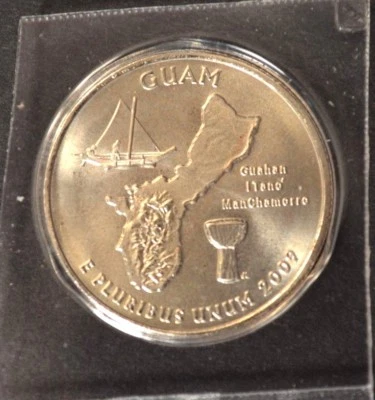 2009 P Guam - US Territories Satin Quarter VERY LOW MINTAGE - Image 1 of 2