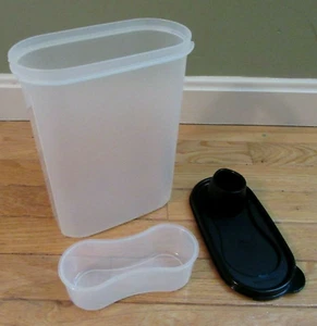  Tupperware Modular Mates Contenedor Ovalado 9 3/4 C Tapa Medida Negro Verter Sello Nuevo - Imagen 1 de 3