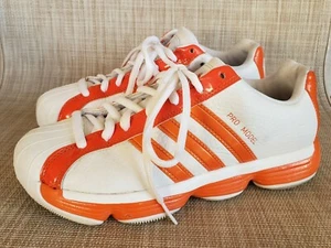 Sneakers da atletica da uomo ADIDAS PRO MODEL 2010 bianche a righe arancioni taglia 7,5 - Foto 1 di 11