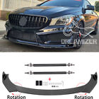 For Mercedes Benz CLA 4Matic Carbon Fiber Front Bumper Lip Splitter + Strut Rods