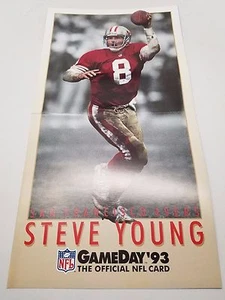 Pequeño póster promocional de Steve Young Game Day 93 de la NFL - Imagen 1 de 3