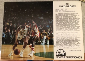 FRED BROWN 1978-79 POSTCARD - SEATTLE SUPER SONICS 8" x 11" World Champs - Picture 1 of 1