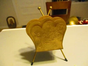 Mid Century Modern Brass etched Letters in script,footed Gold Tone Products Co. - Picture 1 of 6