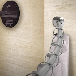 41-72 in. Curved Shower Curtain Rod with Rust Prevention in Satin Nickel - Picture 1 of 5