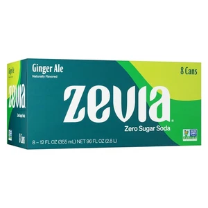 Zevia Zero Sugar Soda, Ginger Ale, 12 oz Cans (8-Pack) – 12 Fl Oz (Pack of 8)  - Picture 1 of 7