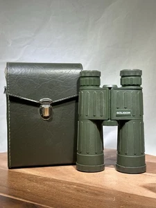 Soligor Fernglas 10x40 Weitwinkel 6,5* Militär Vintage grün mit Etui selten - Bild 1 von 11