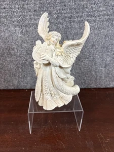 De colección ~ Arpa Tocando Ángel ~ Cristiano/Religioso ~ Estatuilla de Cerámica Blanca ~ 7" T - Imagen 1 de 6