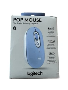 NEW Logitech Pop Mouse Lilac Silent Touch Customizable Multi Device Pairing - Photo 1/3