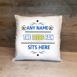 Leeds personalised cushion with filling Any Name Any team - Picture 1 of 6