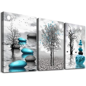 Canvas Wall Art for Living Room Wall Decor for Bedroom Bathroom Black and Whi... - Picture 1 of 7