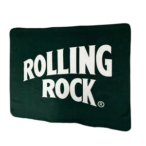 Rolling Rock Beer Throw Blanket Fleece Green Stadium Americana Man Cave - Picture 1 of 5