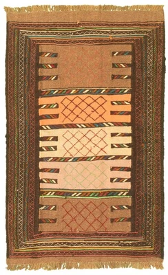 Vintage Hand Woven Traditional Kilim Rug 3'4" x 5'6" Oriental Wool Carpet - Image 1 of 4