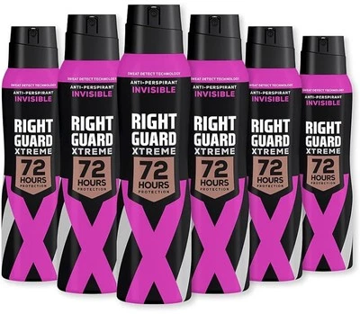 Right Guard Extreme Desodorante Invisible 72H Spray Antitranspirante Paquete de 6 150M Foto 1 de 3