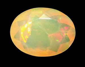 2.55 cts Ethiopian Welo Fire Opal 12 x 9 mm Oval Faceted Cut Gemstone *ocf10 - Picture 1 of 5