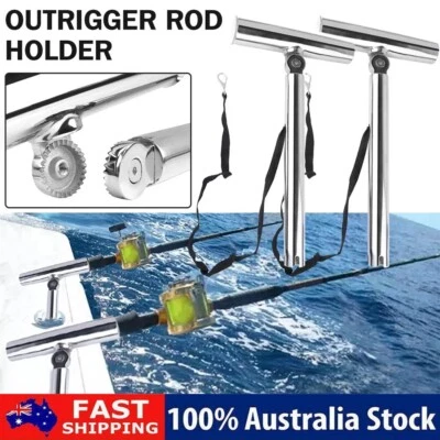 2X Outrigger Rod Pod Detachable Marine Fishing Rod Holder Boat Stainless Steel - image 1 of 4