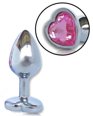 GODO DI + dildo plug anale in acciaio con gioiello rosa sexy toys anal pink uomo donna