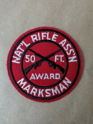 Vtg NRA 50ft Marksman Award National Rifle Association Sew On Patch 3" Badge - Image 1 of 3