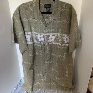 Vintage PCH Pacific Coast Highway Hawaiian Button Up Shirt olive SZ Men’s XLarge - Picture 1 of 4