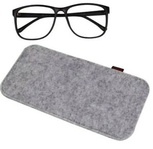 Grey felt bag soft case cover for eyewear reading sunglasses spectacle glasses
