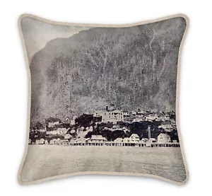 Alaska Juneau Territorial Waterfront Silk Pillow - Picture 1 of 1
