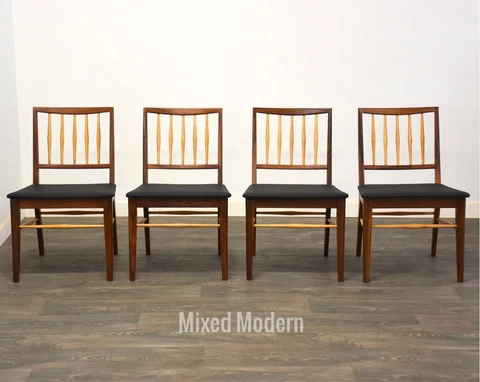 Walnut and Ash Dining Chairs - Set of 4 Cover