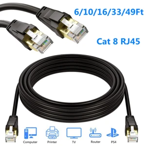 Cat 8 Ethernet RJ45 40Gbps LAN Cable Super Speed Patch Network Gold Plated Lot - Picture 1 of 17