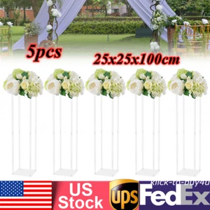 Florero pilar acrílico con soporte para flores de boda 5 piezas centro de mesa decoración - Imagen 1 de 21