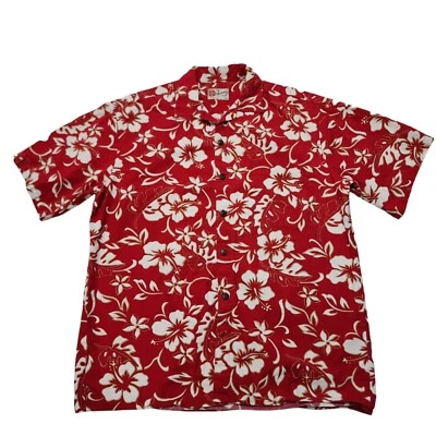 Vtg Hilo Hattie Mens Large Hawaiian Shirt Button Short Sleeve Tropical Retro - Image 1 of 4