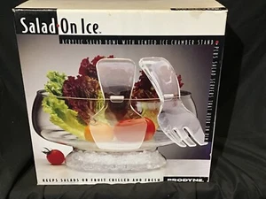Salad On Ice Acrylic 3 Piece Salad Set open box Keeps Salads & Fruits Chilled - Picture 1 of 8