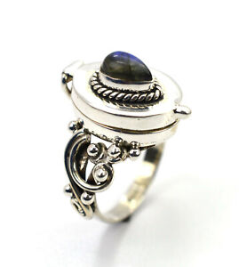 925 SOLID STERLING SILVER LABRADORITE POISON RING- 5 TO 9 US