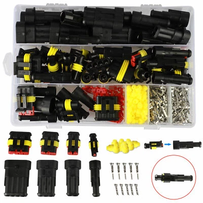 408Pcs Connectors 1/2/3/4 Pin Car Electrical Wire Connector Plug 1PC Pliers Kit - Image 1 of 4
