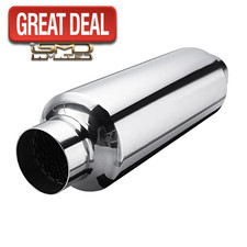 Burstflow Universal MUFFLER SCARICO SPORTIVO D in acciaio inox doppio terminale di scarico appena