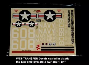 Decalcomanie RC Wet-Transfer U.S. NAVY/MARINES #C102 sigillate in plastica nuove con scatola - Foto 1 di 1