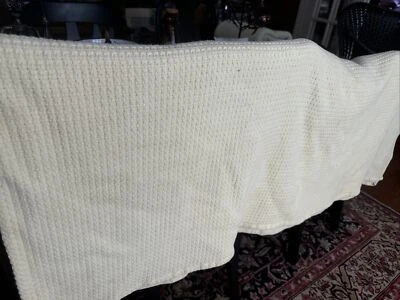 Manta de cama tejida de algodón Pottery Barn Kids amarilla mantequilla doble Foto 1 de 4