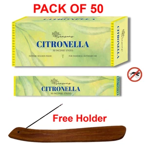 50 Citronella INCENSE STICKS Candles Outdoor Garden Anti Bug Fly Mosquito Insect - Picture 1 of 4