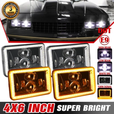 Faros LED 4x6" para Chevrolet Monte Carlo SS 1980-1988 Camaro El Camino 4 piezas Foto 1 de 4