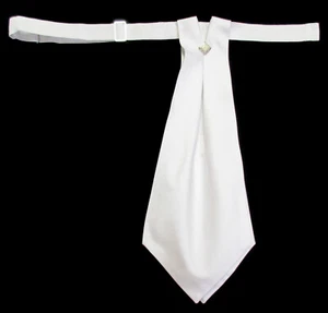 Men's Size Discount White Cravat Tie with Pin Victorian Adjustable Neck - Picture 1 of 3