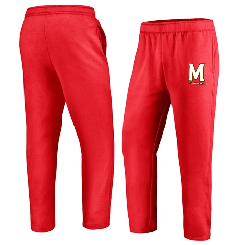 Men's Fanatics Branded Red Maryland Terrapins School Logo Sweatpants Cover