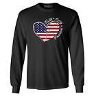 Faith Family Freedom American Flag Heart Long Sleeve 4Th Of July Shirts