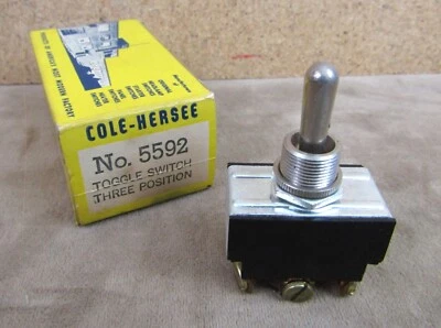 VINTAGE NOS! COLE HERSEE USA 5592 3 POSITION TOGGLE SWITCH 6 SCREW - Imagem 1 de 3