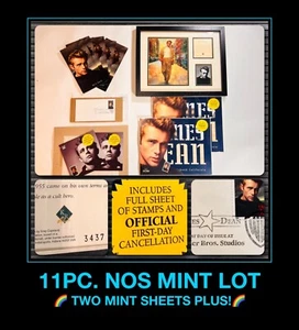 VTG 90s MINT unused JAMES DEAN USPS STAMPS LOT* 3082 poster framed Burbank folio - Picture 1 of 18