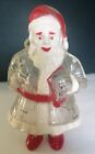 ANTIQUE CLEAR PLASTIC SANTA BANK! MADE BY JODA USA FOR CANDY AND COINS W/ Cap!