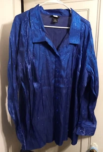 Studio 1940 Royal Blue Sparkly Blouse Size 22/24W - Picture 1 of 3