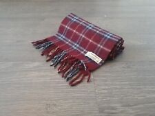 Authentic Vintage Maroon Red Burberry scarf Nova Check Lambswool LG