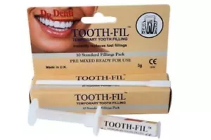 GENUINE Dr DENTI TOOTH FIL TEMPORARY FILLING DENTAL HOLE REPAIR KIT INSTANT CARE - Picture 1 of 3
