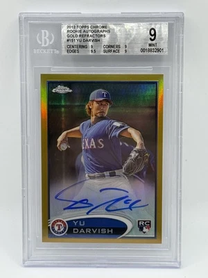Yu Darvish 2012 Topps Chrome Gold Refractor #151 Autograph /50 BGS 9 Auto RC - Image 1 of 3